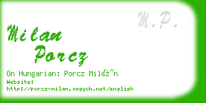 milan porcz business card